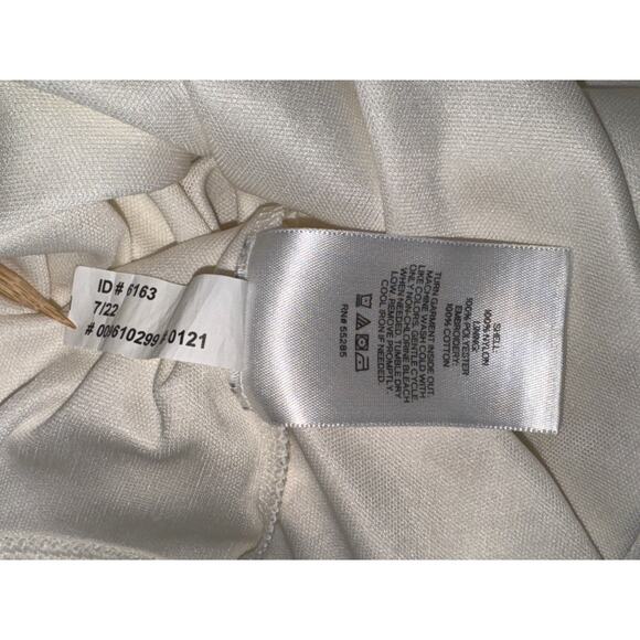 Express Lace Long Sleeve Blouse Top Womens XL Boho Bohemian Cottage Beige White - Picture 13 of 13